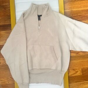 Nude sweater quarter zip